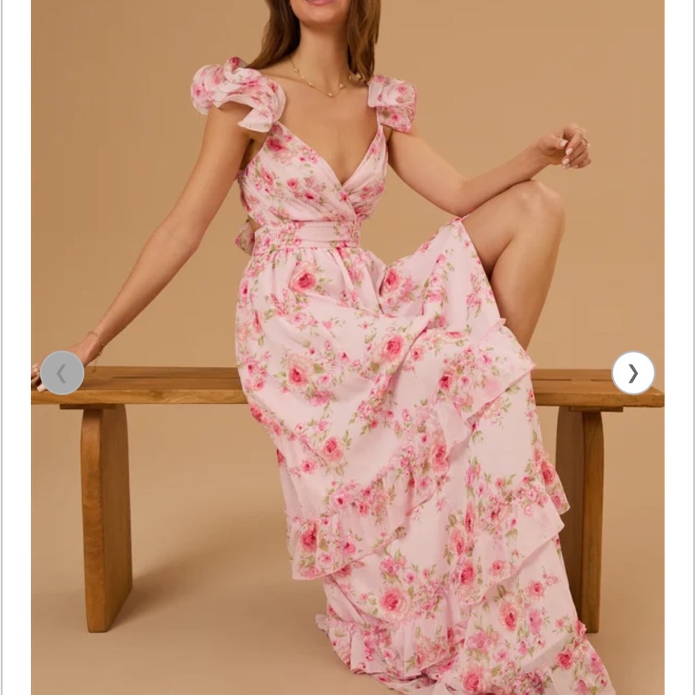 Altar'd State Pink Floral Maxi Dress